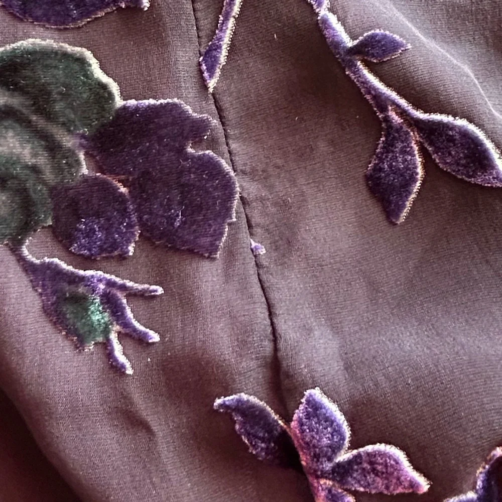 NWT Liz Claiborne Vintage Dark Purple Sheer Floral Shift Dress - 4P